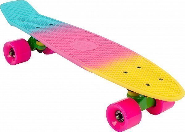 Скейтборд FISH 22" TRICOLOR желто-розово-голубой